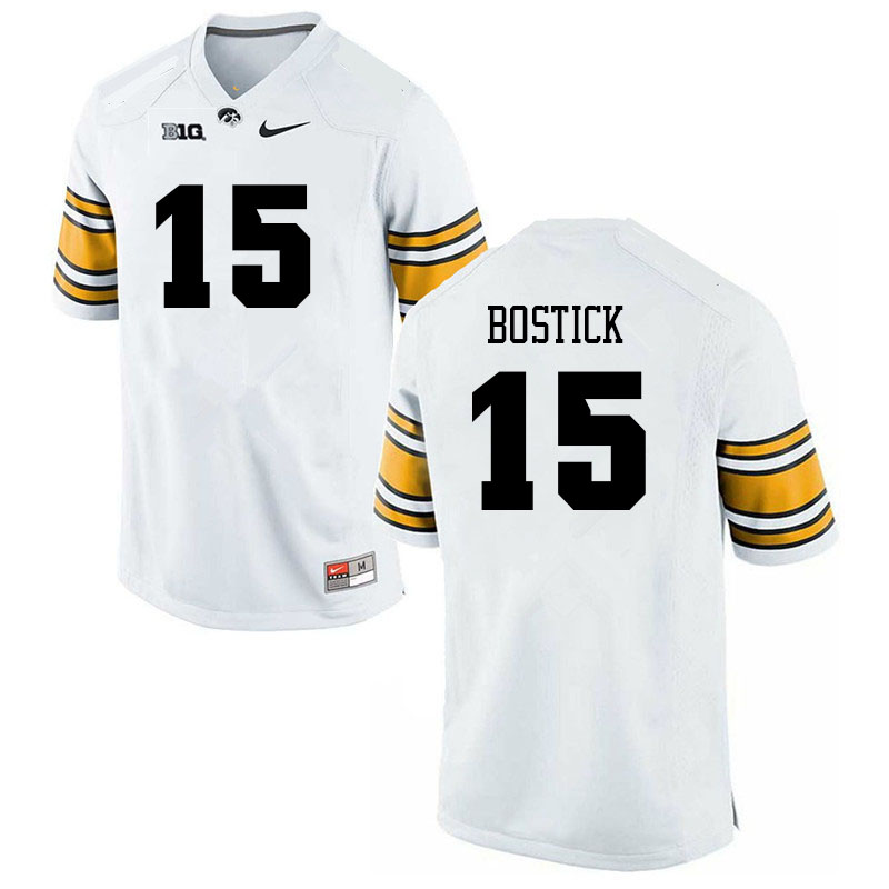 Men #15 Jacob Bostick Iowa Hawkeyes College Football Alternate Jerseys Sale-White - Click Image to Close